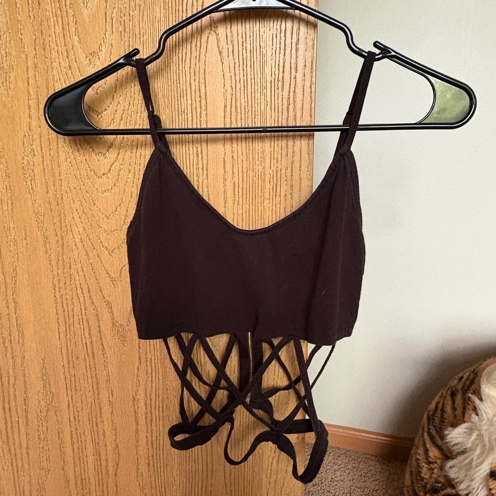 SHEIN Black Sleeveless Cut Out Bodysuit